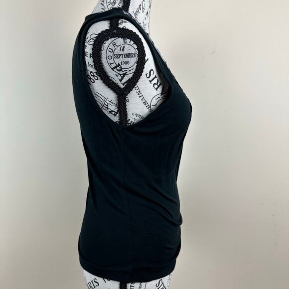 Mossimo Y2K Lace Trim Babydoll Embroidered Top Boho Feminine Dainty Classic 90s - Picture 5 of 11